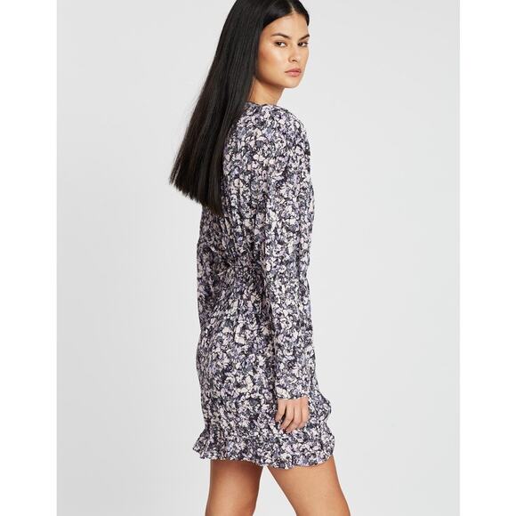 NWT IRO Brasey Abstract Print Mini Dress in Purple Floral Petals size 2 - Picture 5 of 12